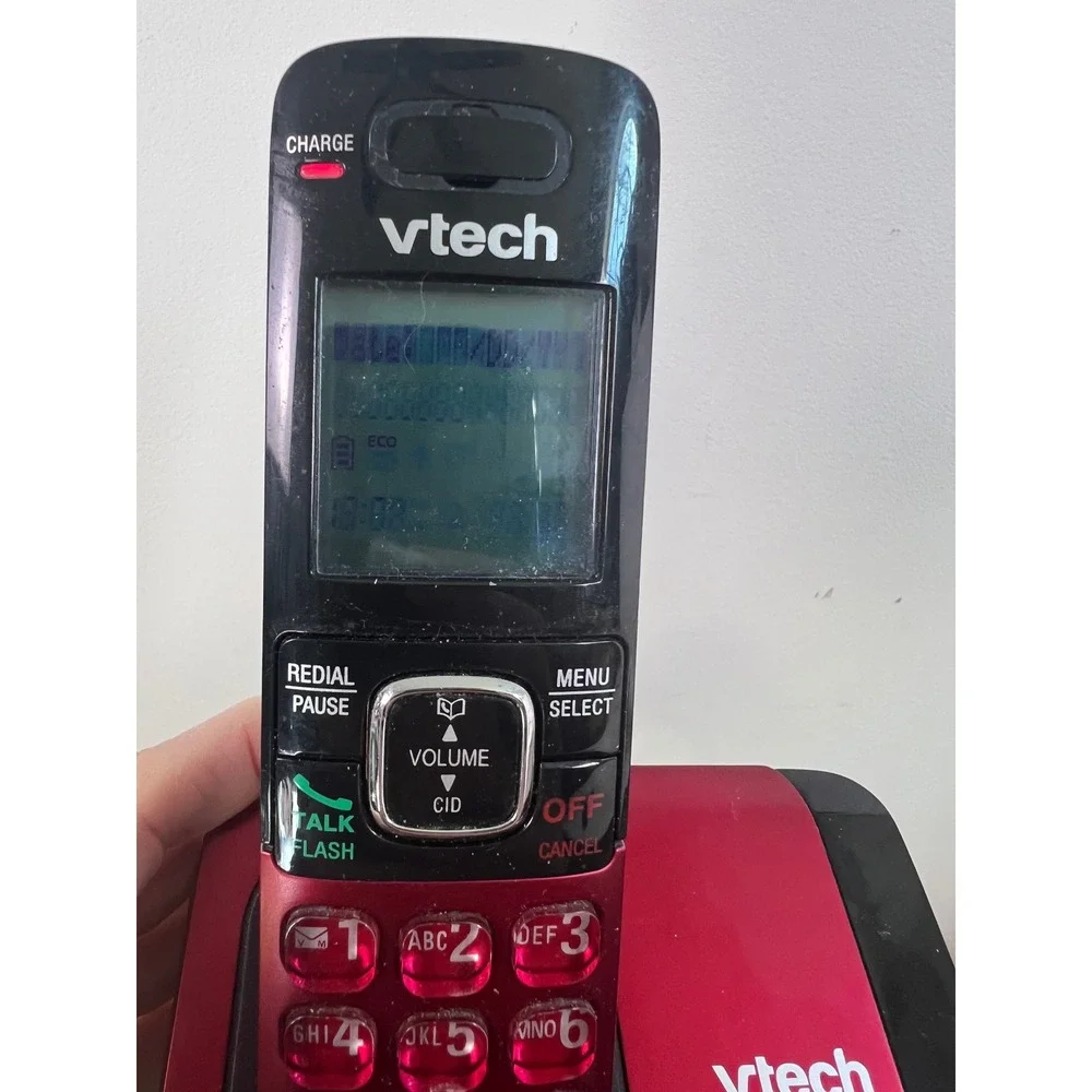 Vtech CS671916 Red Cordless Phone with Base and Power Adapter‎